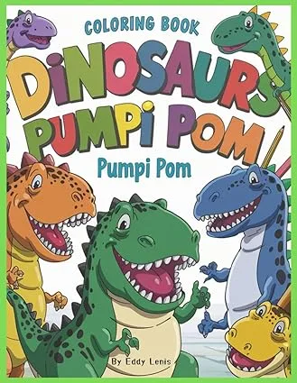 Coloring Book Dinosaurs Pumpi Pom for kids